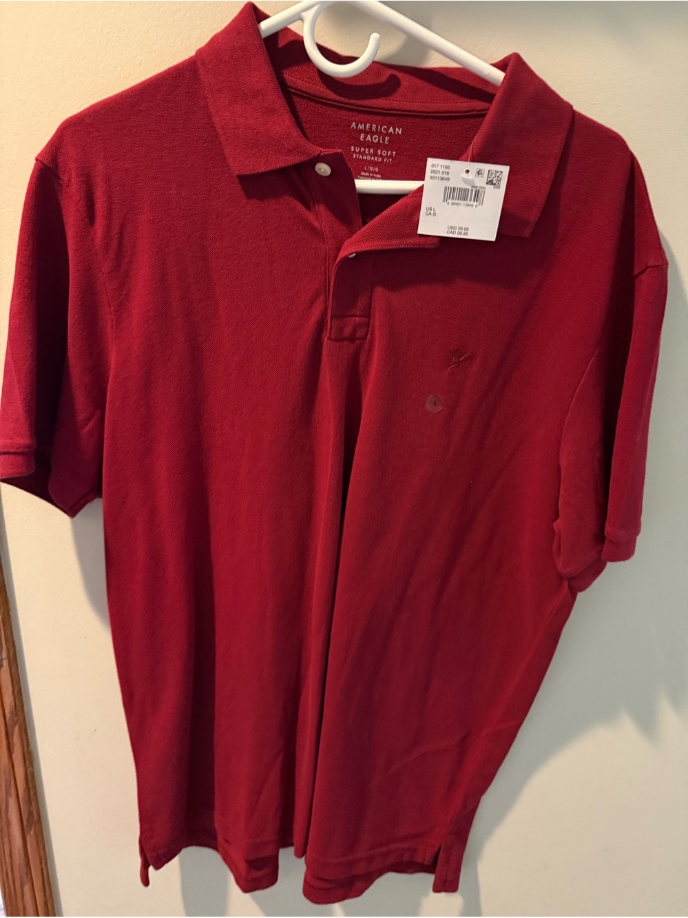 American Eagle Outfitters Men’s Burgundy Polo Shirt
